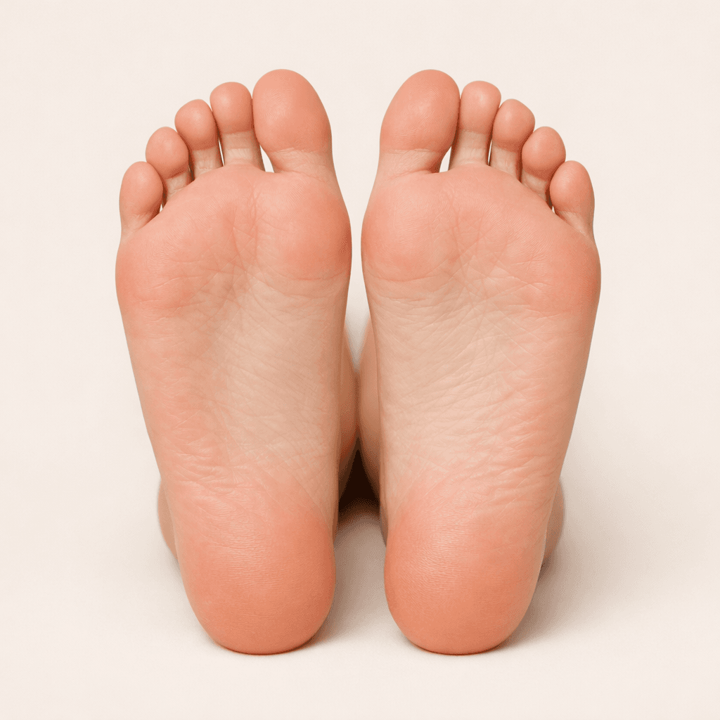 Пример вида снизу стоп - подошвы обеих стоп